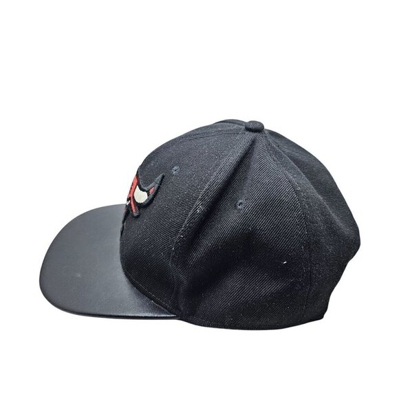 Chicago Bulls Mitchell & Ness Snapback Hat Black & Red Embroidered Bull Logo Sna - Picture 4 of 13